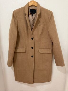 J. Crew Tailored Camel Wool-Blend Single-Breasted Coat